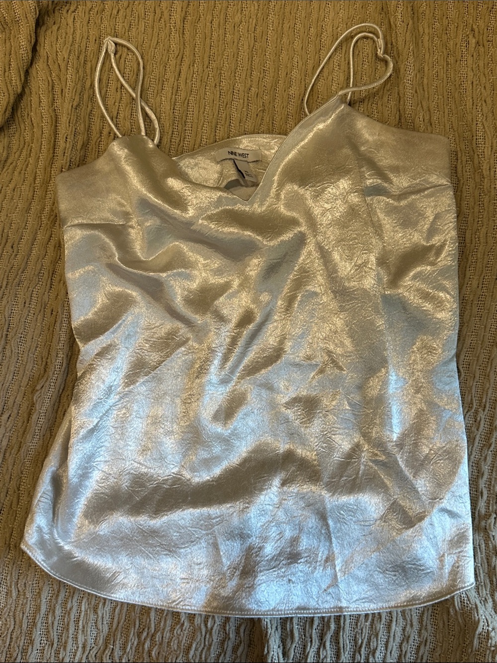 Nine West silver Metallic Spaghetti-Strap top